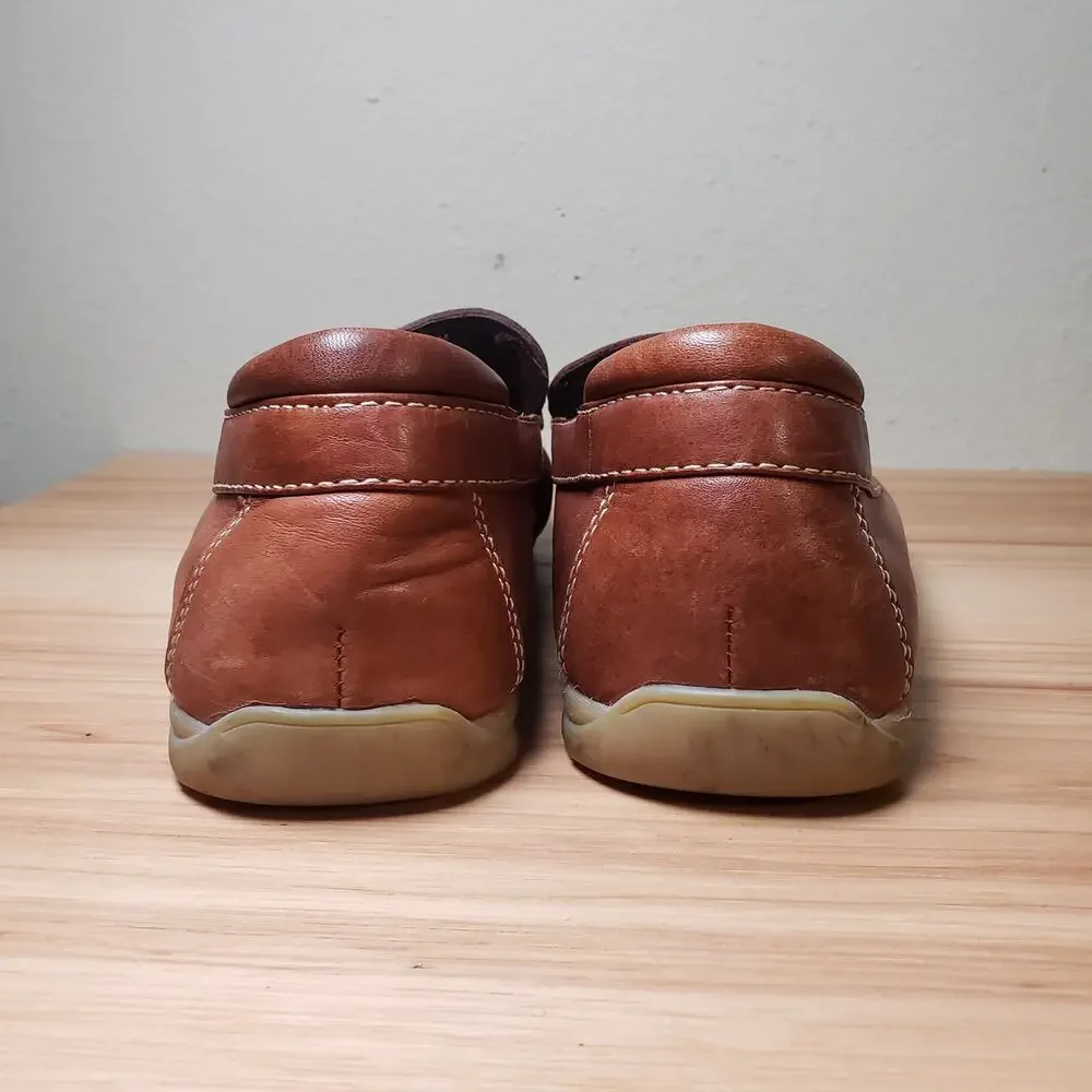 Stacy Adams Men's‎ 10.5 Slip On Driving Loafers Camel Brown Leather Comfort Shoe